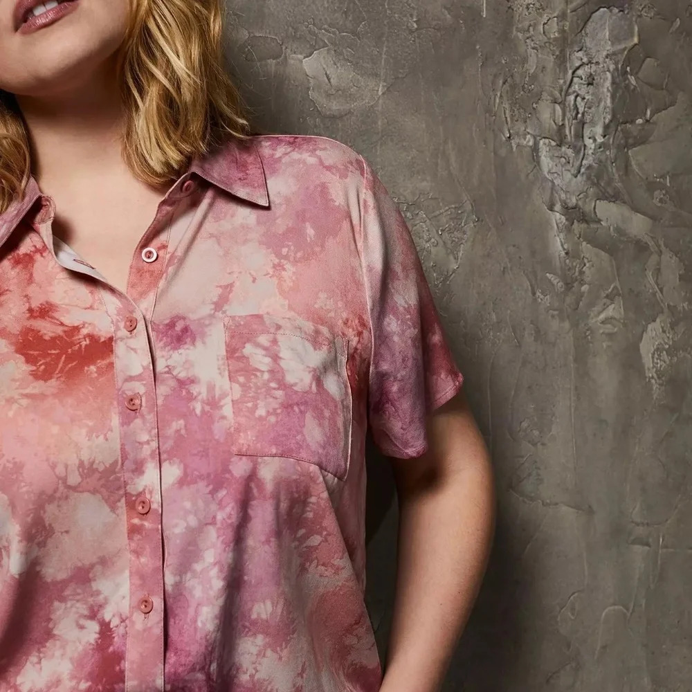 TORRID Stretch Challis Button-Front Shirt